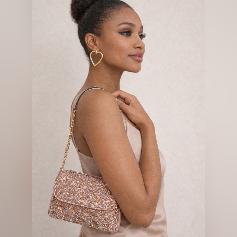 Elegant Pink Embellished Women's Bag